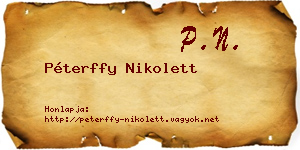 Péterffy Nikolett névjegykártya
