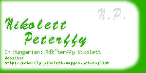 nikolett peterffy business card